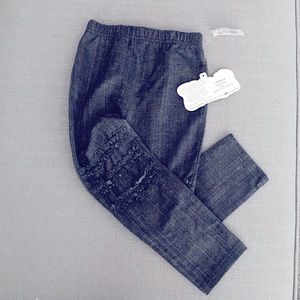 Kapital K Denium Twill, Biker Ruffled Leggings, Girls Size 5, NEW WITH TAGS